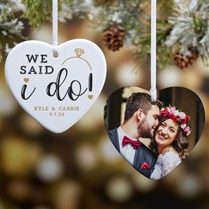 I Do Personalized Heart Wedding Ornament - 2 Sided Glossy - 25327-2