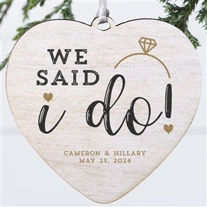 I Do Personalized Wood Heart Wedding Ornament - 25327-1W