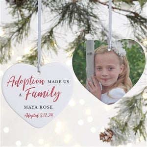 Adoption Made Us A Family Personalized Ornament - 2 Sided Matte - 25328-2L