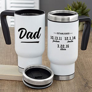 Men's Dad's Monogrammed Travel Coffee Mug Gift, Zazzle