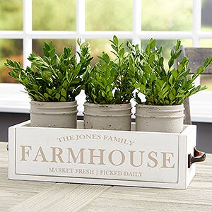 Family Farmhouse Personalized Wooden Box Centerpiece - 25380