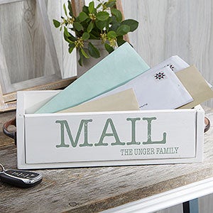 Rustic Expressions Personalized Wood Mail Holder Box - 25386