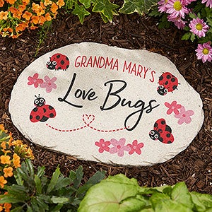 Love Bugs Personalized Round Garden Stone - 7.5  x 12 - 25393-L
