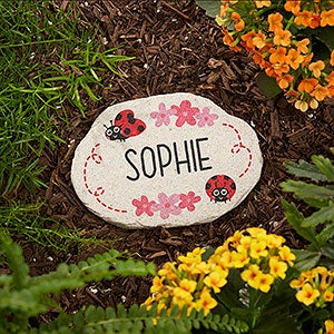 Love Bugs Personalized Round Garden Stone - 4.25 x 6 - 25393-S