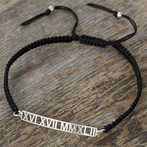 Roman Numerals Personalized Special Date Bracelet - 25401D