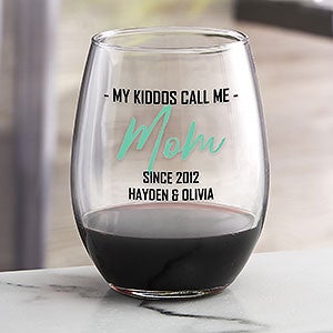 My Squad Calls Me Personalized 21oz Stemless Wine Glass - 25409-SN