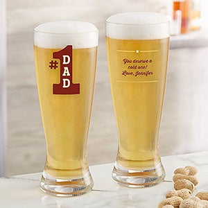 #1 Dad Custom Printed 20oz Pilsner Glass - 25410-P