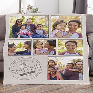 Stamped Family Personalized 50x60 Fleece Photo Blanket - 25412-F