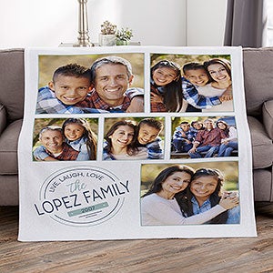 Stamped Family Personalized 50x60 Sweatshirt Photo Blanket - 25412-SW