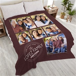 Stamped Family Personalized 90x108 Plush King Fleece Photo Blanket - 25412-K