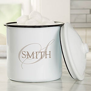 Heart of Our Home Personalized Enamel Medium Bathroom Canister - 25417-M