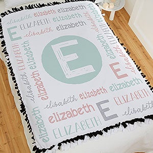 Youthful Name Personalized 50x60 Tie Baby Blanket - 25420-T