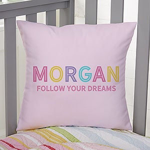 Girls Colorful Name Personalized 14-inch Throw Pillow - 25423-S