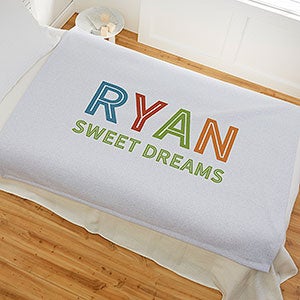 Colorful Name Personalized 50x60 Sweatshirt Baby Blanket - 25424-SW