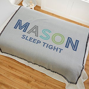 Colorful Name Personalized 56x60 Woven Baby Throw - 25424-A