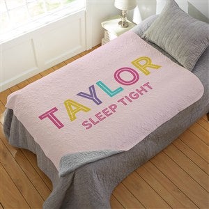 Colorful Name Personalized 50x60 Quilted Baby Blanket - 25424-Q