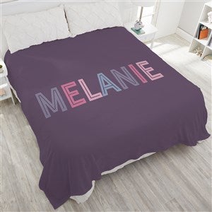 Colorful Name Personalized 90x108 Plush King Fleece Blanket - 25424-K