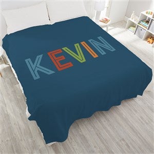 Colorful Name Personalized 90x90 Plush Queen Fleece Blanket - 25424-QU