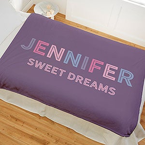 Colorful Name Personalized 60x80 Plush Fleece Blanket - 25425-L