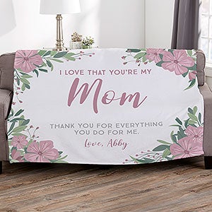 Floral Special Message Personalized 50x60 Plush Fleece Blanket - 25444-F