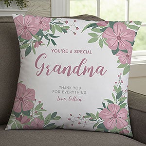Floral Special Message Personalized 18 Velvet Throw Pillow - 25445-LV