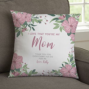 Floral Special Message Personalized 14 Velvet Throw Pillow - 25445-SV