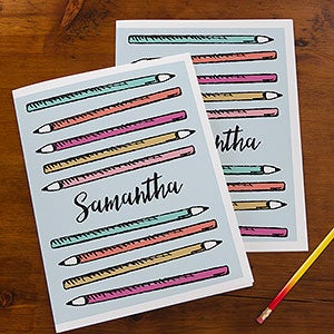 Playful Pencils Personalized Folders - Set of 2 - 25451