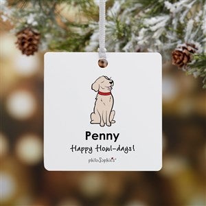 Golden Retriever philoSophies® Personalized Square Ornament- 2.75 Metal 1 Side - 25454-1M