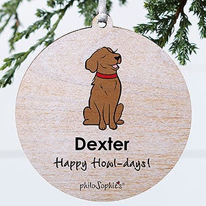 Golden Retriever philoSophies® Personalized Ornament 3.75 Wood - 1 Sided - 25454-1W