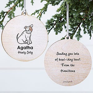 Bulldog philoSophies® Personalized Ornament 3.75 Wood - 2 Sided - 25465-2W