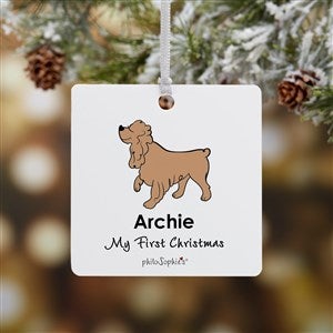 Cocker Spaniel philoSophies® Personalized Square Ornament- 2.75 Metal - 1 Side - 25466-1M