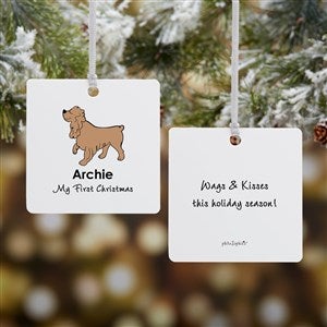 Cocker Spaniel philoSophies® Personalized Square Ornament- 2.75 Metal - 2 Side - 25466-2M