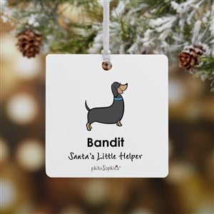 Dachshund philoSophies® Personalized Square Ornament- 2.75 Metal - 1 Sided - 25468-1M