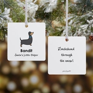 Dachshund philoSophies® Personalized Square Ornament- 2.75 Metal - 2 Sided - 25468-2M
