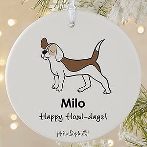 Beagle philoSophies Personalized Ornament - 1 Sided Matte - 25474-1L