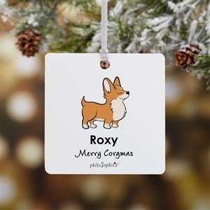 Corgi philoSophies® Personalized Square Photo Ornament- 2.75 Metal - 1 Sided - 25475-1M