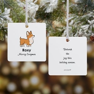 Corgi philoSophies® Personalized Square Photo Ornament- 2.75 Metal - 2 Sided - 25475-2M