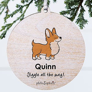 Corgi philoSophies Personalized Ornament - 1 Sided Wood - 25475-1W