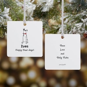 Great Dane philoSophies® Personalized Square Ornament- 2.75 Metal - 2 Sided - 25478-2M