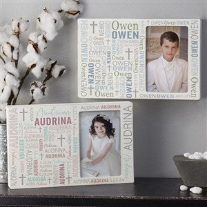 Religious Repeating Name Personalized Whitewashed Off-Set Box Frame - 25494