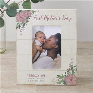 First Mothers Day Personalized Shiplap Picture Frame- 4x6 Vertical - 25496-4x6V