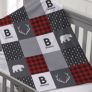 Buffalo Check Plaid Personalized 30x40 Fleece Baby Blanket
