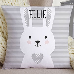 Bunny Icon Personalized 18-inch Velvet Baby Throw Pillow - 25507-LV