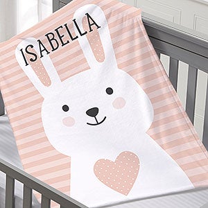 Bunny Icon Personalized 30x40 Plush Fleece Baby Blanket - 25511-SF