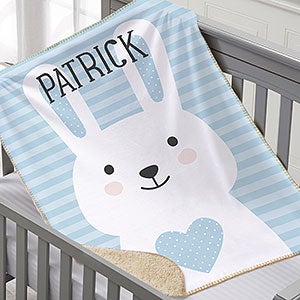 Bunny Icon Personalized 30x40 Sherpa Baby Blanket - 25511-SS