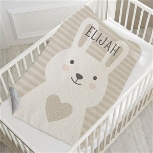 Bunny Icon Personalized 30x40 Quilted Baby Blanket - 25511-SQ