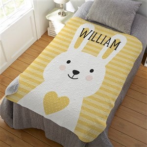 Bunny Icon Personalized 50x60 Quilted Baby Blanket - 25511-Q