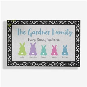 Pastel Bunny Family Character Personalized Easter Doormat- 20x35 - 25542-M