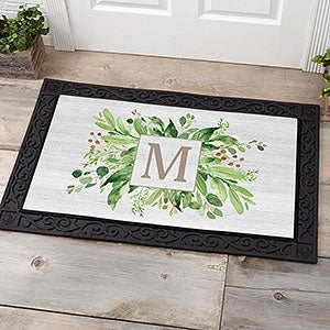 Spring Greenery Personalized Doormat- 20x35 - 25543-M