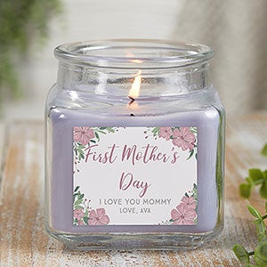 Floral Special Message Personalized 10 oz. Lilac Candle Jar - 25546-10LM